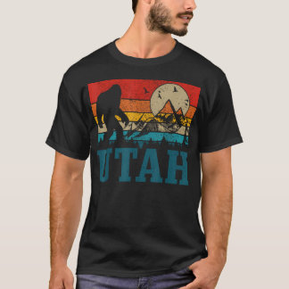 T-shirt Utah Bigfoot Montagnes Vintage Randonnée Camping