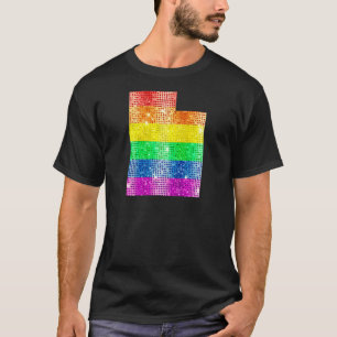 T-shirt Utah Gay State Pride Rainbow Flag Carte gay lesbie