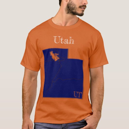 T-shirt Utah Interstates [Conception bleu marine] (Devant)