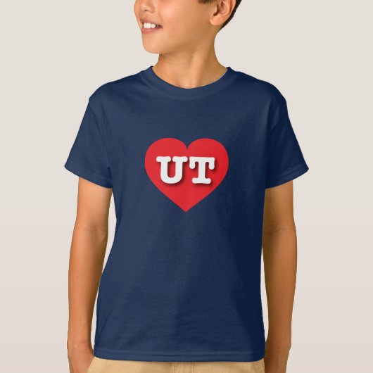 T-shirt Utah Red Heart - J'aime UT (Devant)