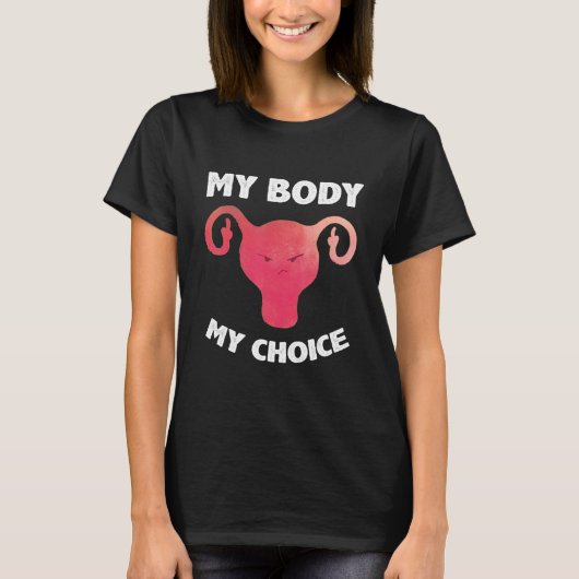 T-shirt Uterus Middle Finger Pro Choix Stop Interdictions  (Devant)
