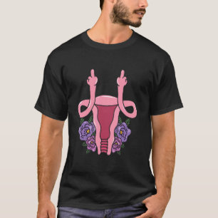 T-shirt Uterus montre le féminisme féministe du doigt moye