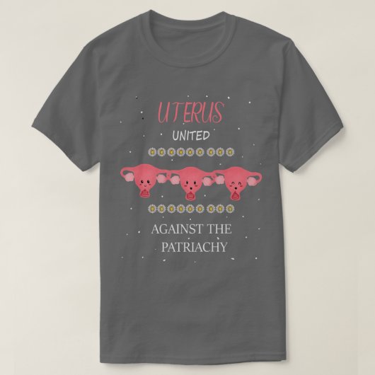 T-shirt Uterus Unis contre le patriarcat féministe féminis (Design devant)