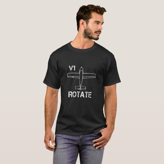 T-shirt V1 Rotate - Amateurs d'avion - Présentation du pil (Devant entier)
