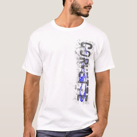 T-shirt v2 bleu de Corvette Vert (Devant)