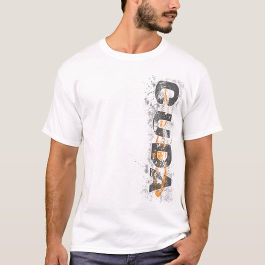 T-shirt v2 orange de Cuda Vert (Devant)