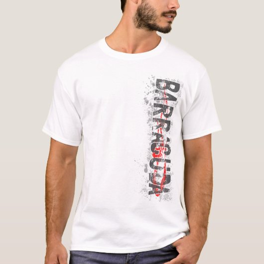 T-shirt v2 rouge de Vert de barracuda (Devant)