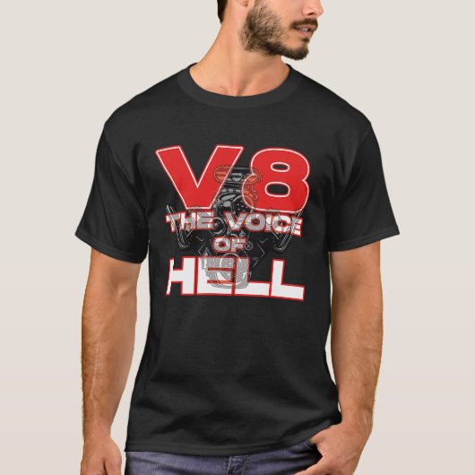 T-shirt V8 Car Tuning Cylinder Workshop The Voice of Light (Devant)