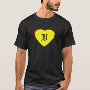 T-shirt "V" Coeur Jaune Rouge Faire-part de mariage Le MUS