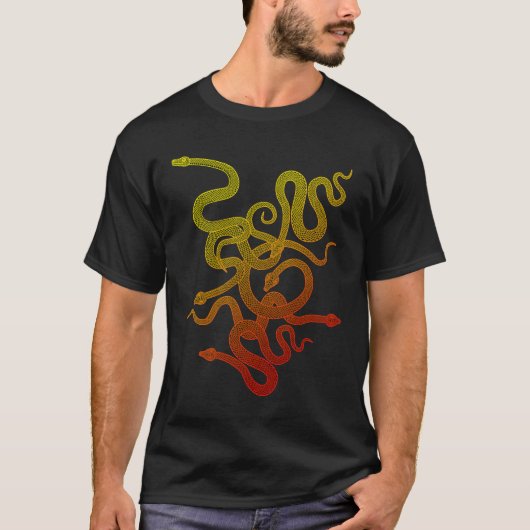 T-shirt v-conception de serpent (Devant)