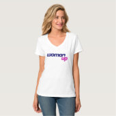 T-shirt V-cou dans le blanc (Devant entier)
