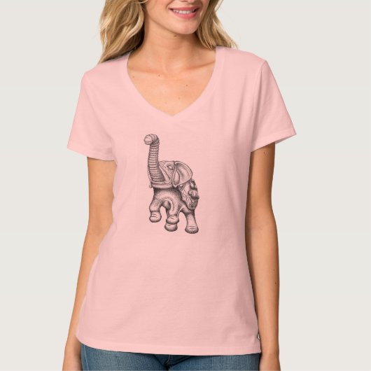 T-shirt V-Cou d'éléphant (Devant)