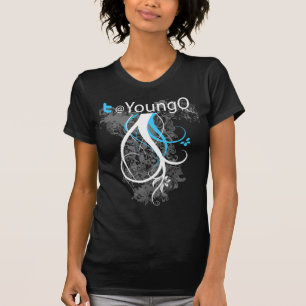 T-shirt V-Cou pur de dames de YoungQ (adapté)