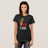 T-shirt V-Edgy Funny Veggie Pun Dark BG (Devant entier)