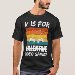 T-shirt V est pour Jeux Vidéos Saint Valentin pour les jou