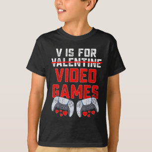 T-shirt V Est Pour Jeux Vidéos Valentines Jour Fun Boys En