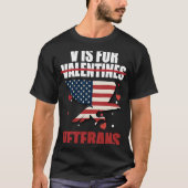 T-shirt V est pour la Saint Valentin des Vétérans Drapeau  (Devant)