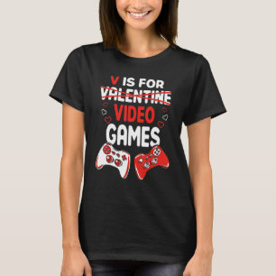 T-shirt V est pour les jeux vidéo valentine's day Gamer Co