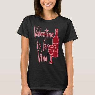 T-shirt V est pour Vino Verre à Vin Signe de Bouteille de
