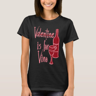 T-shirt V est pour Vino Verre à Vin Signe de Bouteille de 