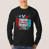 T-shirt V Is For Video Games Controller Game Valentines Da (Devant)