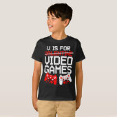 T-shirt V Is For Video Games Funny Valentines Gamer Love  (Devant entier)