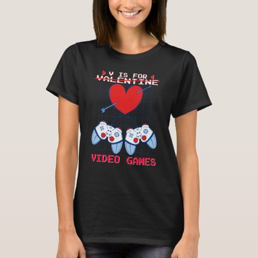 T-shirt V is for Video Games Valentines Day Gamer Boys Gam (Devant)