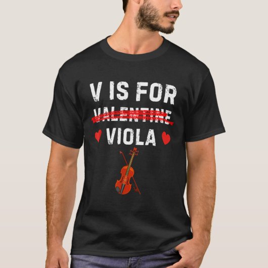 T-shirt V Is For Viola Funny Violist Music Valentine (Devant)