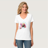 T-shirt V pour femmes Dj Faahsai (Devant entier)