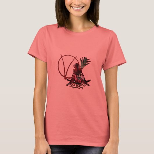 T-shirt V pour végétarien (Devant)