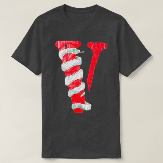 T-shirt V seul serpent rouge  (Design devant)