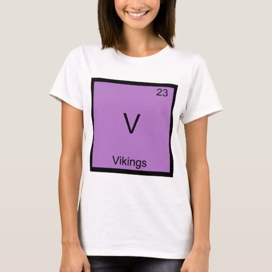 T-shirt V - Vikings Funny Element Chimie Symbole Tee (Devant)