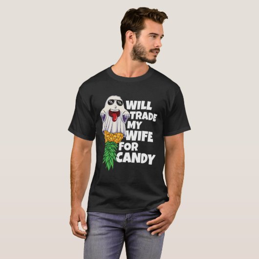 T-shirt Va Échanger Ma Femme Pour L'Ananas À Bonbons Hallo (Devant entier)