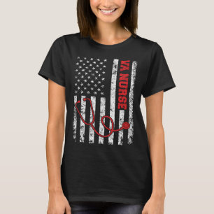 T-shirt VA Nurse Patriotic Vintage USA Drapeau Real Americ