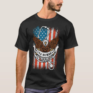 T-shirt VA Nurse Real American Patriotic 4 juillet Vinta