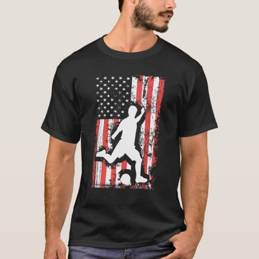 T-shirt VACANCES 365 Soccer US Grunge Drapeau américain 4e (Devant)