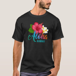 T-shirt Vacances Aloha Avec Hibiscus Tropical Hawaiien Flo