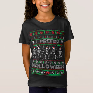 T-Shirt Vacances amusantes Noël moche Je Préfère Halloween