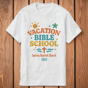 T-shirt Vacances Bible École Église Nom et année Sun VBS