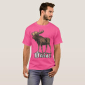T-shirt Vacances dans le Maine Forêt Faune Moose Camping R (Devant entier)