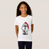 T-Shirt Vacances de chat de Noël (Devant entier)