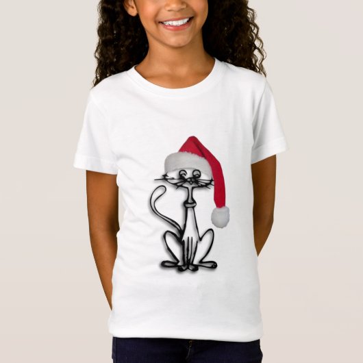 T-Shirt Vacances de chat de Noël (Devant)