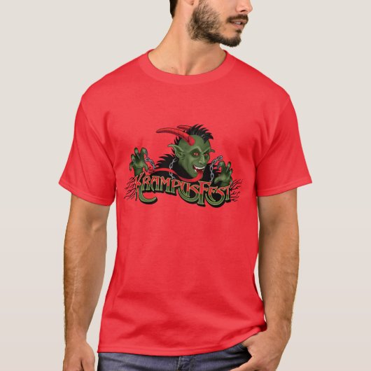 T-shirt Vacances de fête Krampus (rouge T) (Devant)