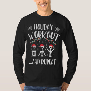 T-shirt Vacances de Noël Exercice Amusant vin cadeau