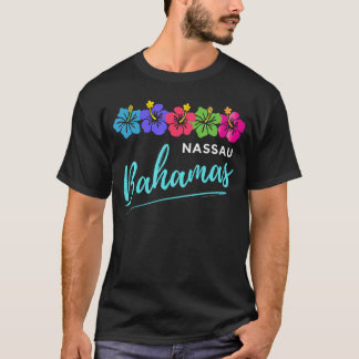 T-shirt Vacances de plage de fleurs tropicales de Nassau B
