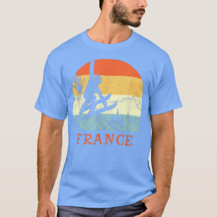 T-shirt Vacances de ski en France Vintage Retro