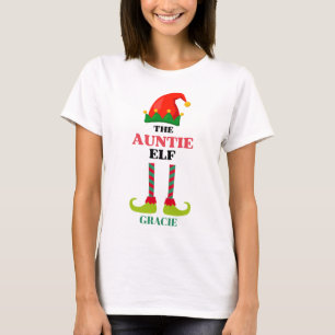 T-shirt Vacances d'elfe de la tante personnalisée
