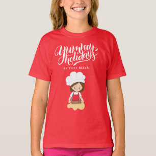 T-shirt Vacances délicieuses par Chef Nom personnalisé Fil