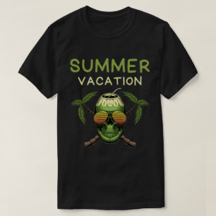 T-shirt Vacances d'été Crâne Tropical