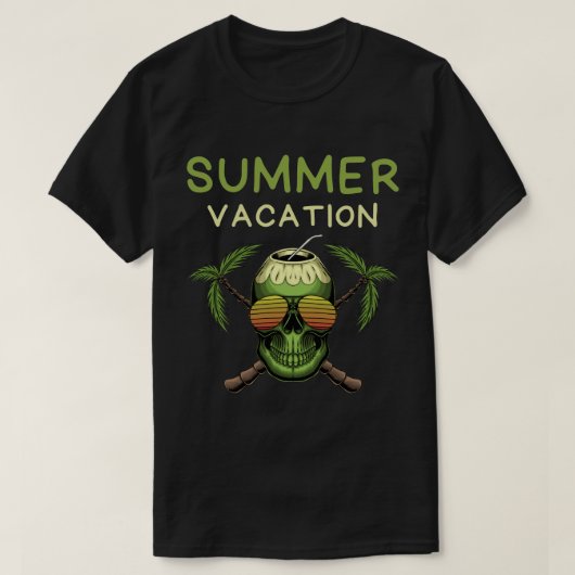 T-shirt Vacances d'été Crâne Tropical (Design devant)